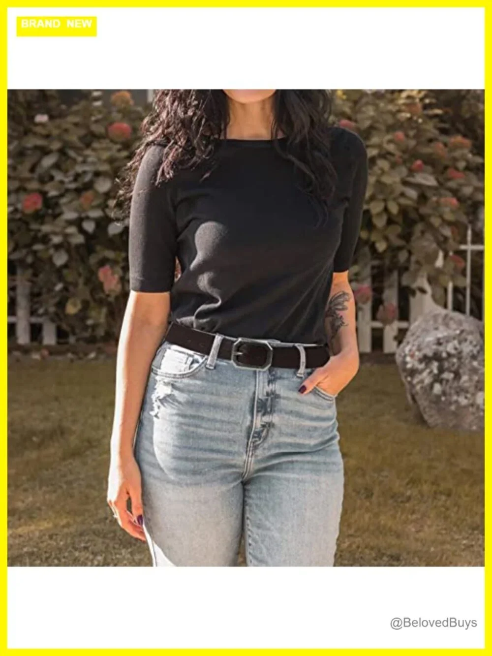 Reversible Leather Belt for Jeans Pants Dresses with Vintage Silver Buckle